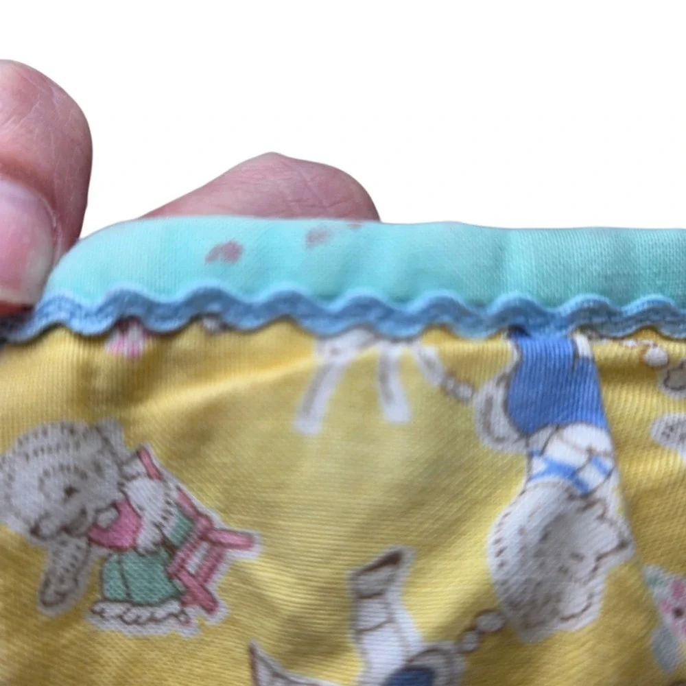 Vintage Handmade Pastel Floral Puff Biscuit Baby Quilt Patchwork Cottagecore
